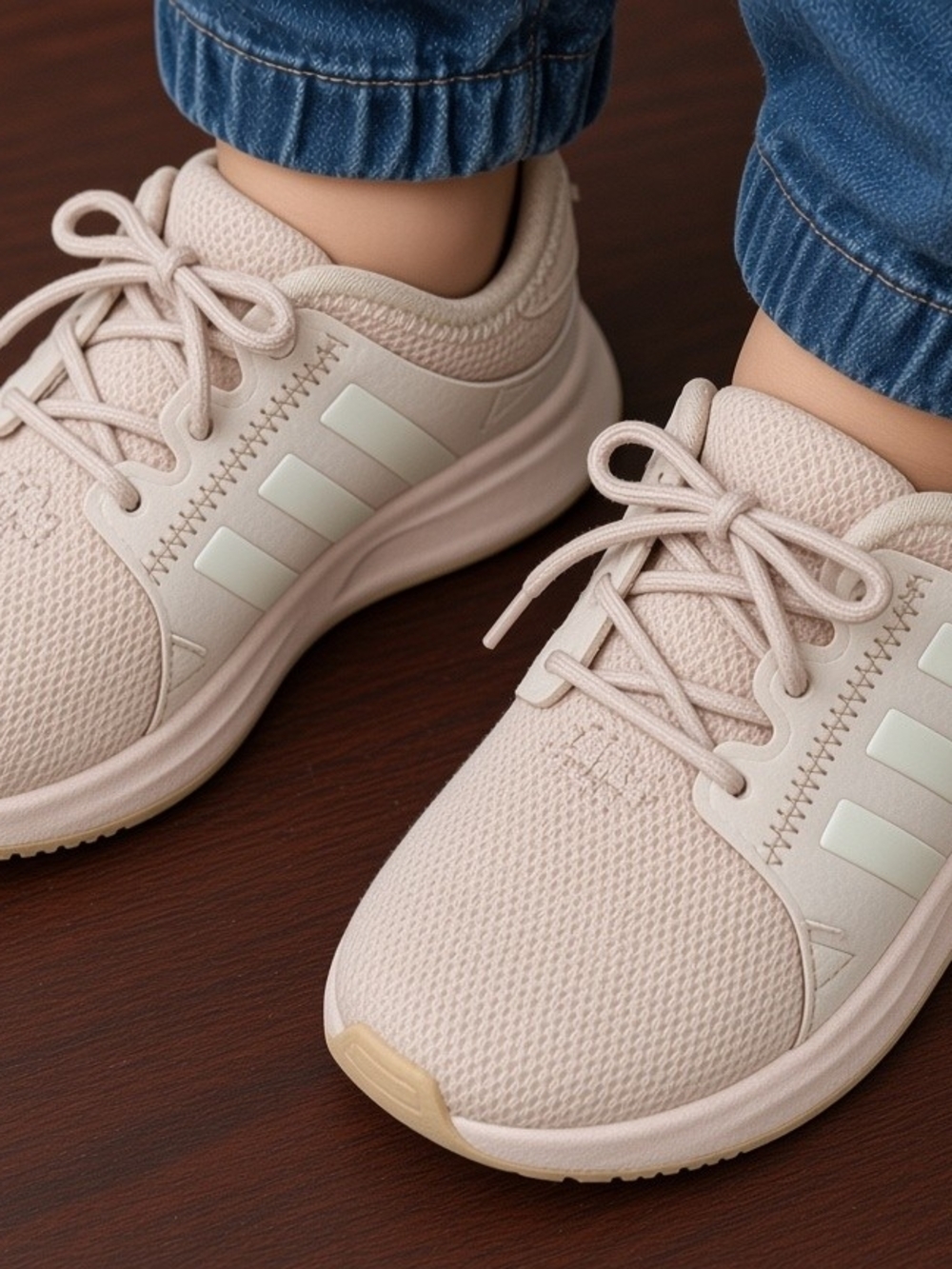 adidas Kids Lace-Up Sneakers in Light Blush